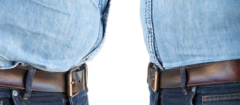 Man before and after