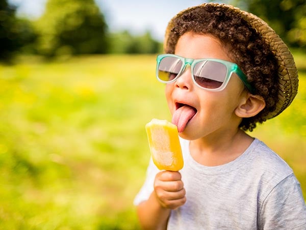 Boy with popsicle