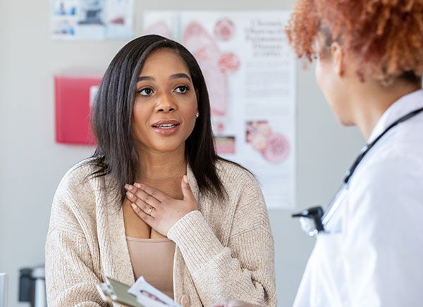 woman with doctor