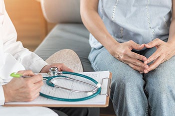 A close-up of two people's hands