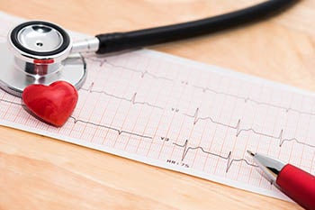 A stethoscope on top of a notepad