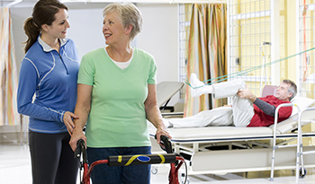 Rehab patient with walker